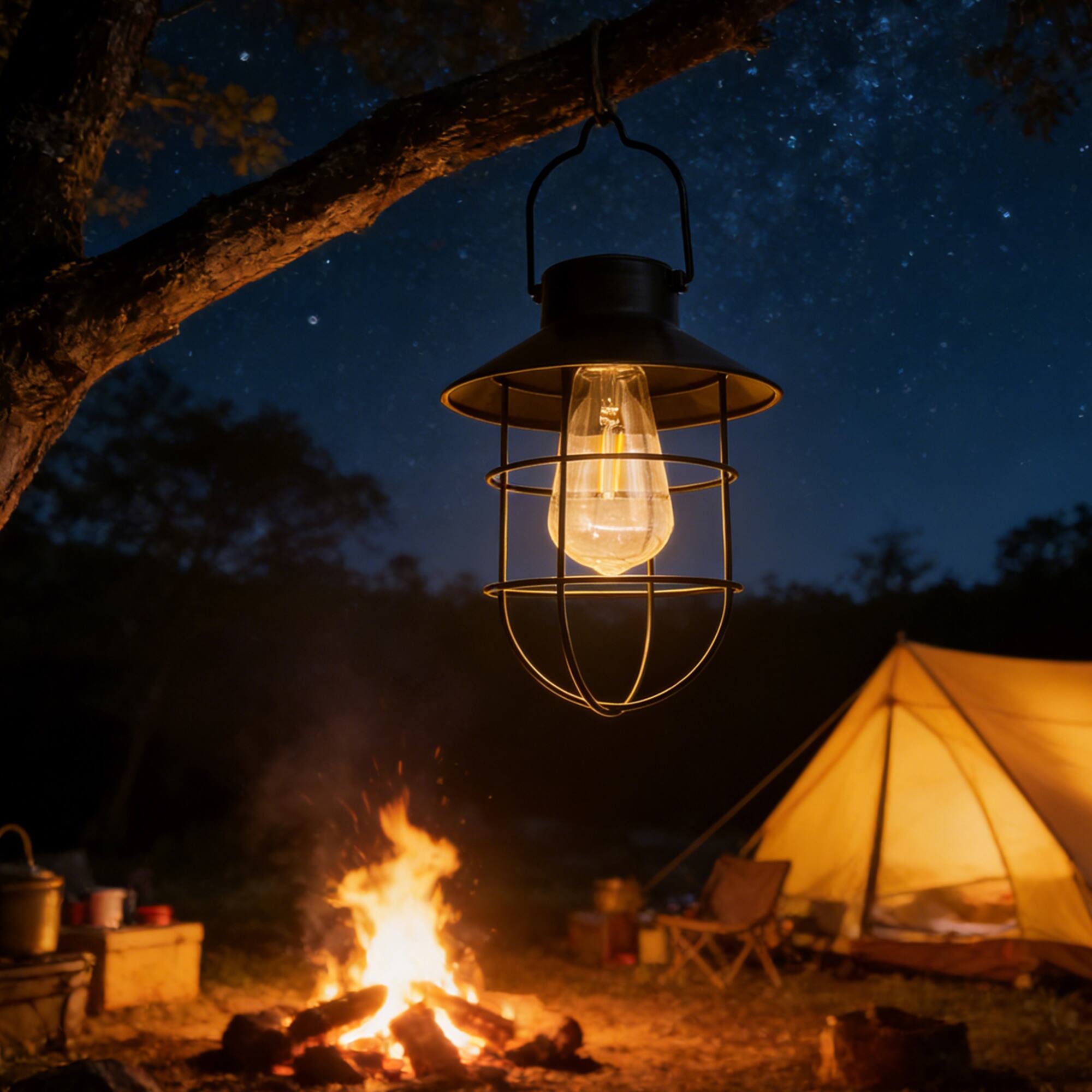 Black Hanging Solar LED Lantern by Ashland®